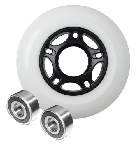 22mm ID 72mm OD Luggage White Wheel + 2 Sealed Bearings 6x22x7mm - VXB Ball Bearings