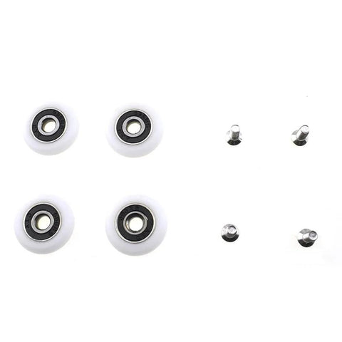 23mm diameter bearing steel shower door wheels with nylon rollers and stainless steel screws, 4-piece set