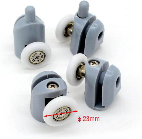 23mm Shower Door Rollers Set of 8 Single Replacement Runners with 4 Upper and 4 Bottom Wheels for Bathroom Glass Doors