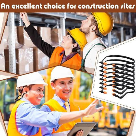 24 Pack Banded Ear Plugs For Shooting Range And Noise Reduction, Silicone Reusable Ear Protection Plugs shown in construction setting