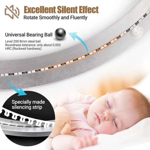 Silent smooth ball bearing design in 24 Inch Lazy Susan Bearing Heavy Duty Aluminum Alloy Turntable for DIY projects and tables.