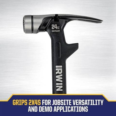 24 Oz Demolition Framing Hammer With Magnetic Nail Starter Delivers Powerful Nail Setting And Framing, Perfect For Drywall Demolition And Tough Pounding, Featuring Lower Vibration, A Streamlined Head And Shaft, And Rugged One Piece Steel Construction