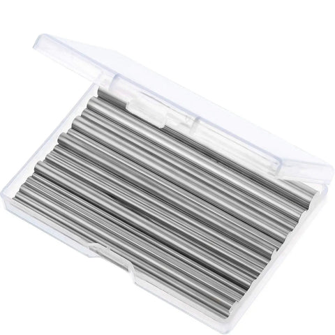 24 Pcs 304 Stainless Steel Round Rods Set With Assorted Diameters From 1.5 To 8 Millimeters And 100 Millimeters Length In Sturdy Plastic Storage Box