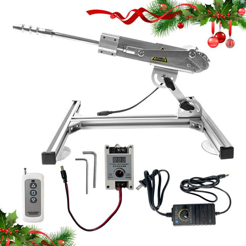 BOVZOR 24V mini reciprocating linear actuator with adjustable stroke 1.18–6 in, 160 rpm; includes remote, controller, power supply, suction cup