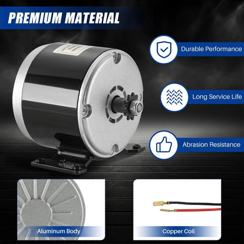 24V DC 350W Brushed Permanent Magnet Electric Motor Generator Small Electric Scooter DC Motor 2800RPM aluminum body