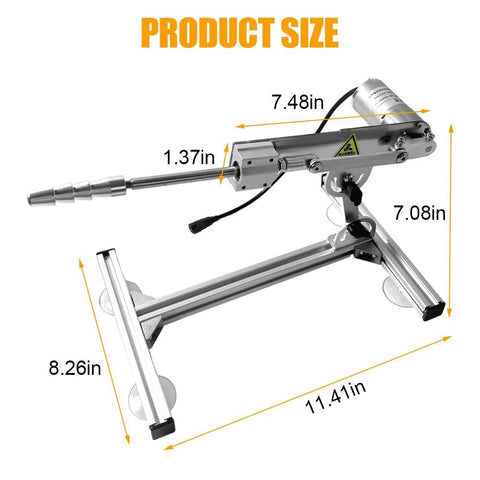 BOVZOR mini reciprocating linear actuator, DC 24V with adjustable 1.18–6 in stroke, remote controller and suction cup