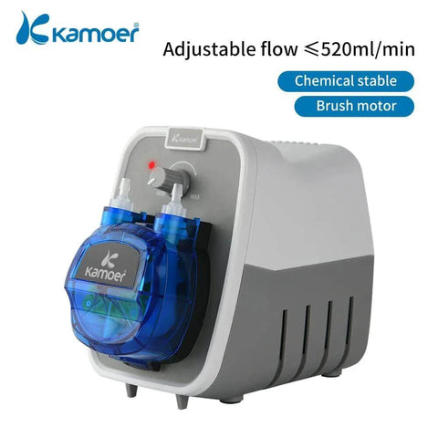 24V peristaltic pump high flow rate liquid dosing pump 180-520ml/min adjustable, Norprene tube 4mm ID x 7.2 mm OD front view