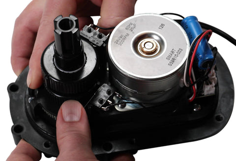 Intermatic PE24GVA 24V compact valve actuator with black housing, gear assembly, wiring