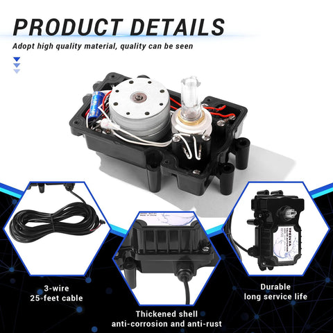 Pool valve actuator, 24V with black plastic housing, Amazon brand, 25-ft 3-wire cable