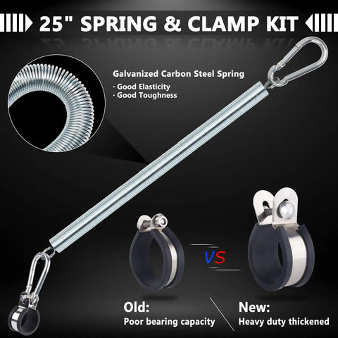 25 inch spring and clamp kit with galvanized carbon steel spring, heavy duty thickened clamp for ABS Power Air Line Hoses Kit