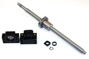 25 inch Travel Stroke16mm Anit-Backlash Ballscrew set with Nut and Bearing Supports - VXB Ball Bearings