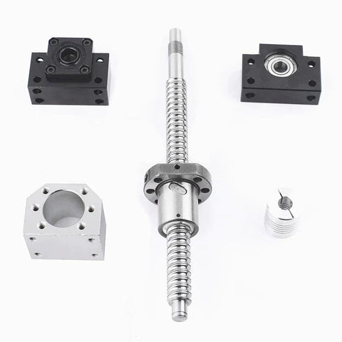 250mm 16mm Diameter Ball Screw With Lead 5mm Metal Nut And BK BF End Supports For DIY CNC Machines And 3D Printers Includes Ball Nut Housing And Shaft Coupler