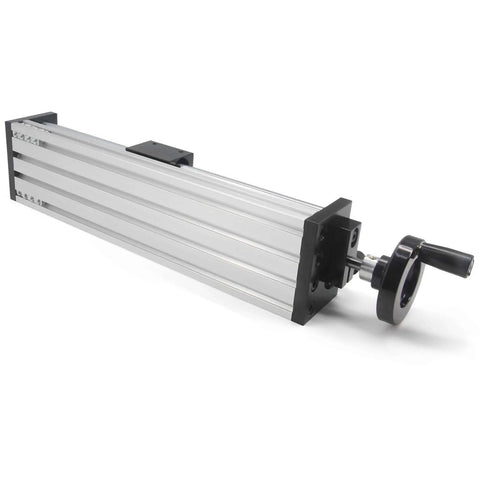 250mm Effective Travel Dual Optical Axis Manual Sliding Table with SFU1605 Ball Screw, Linear Rail Guide and Handwheel