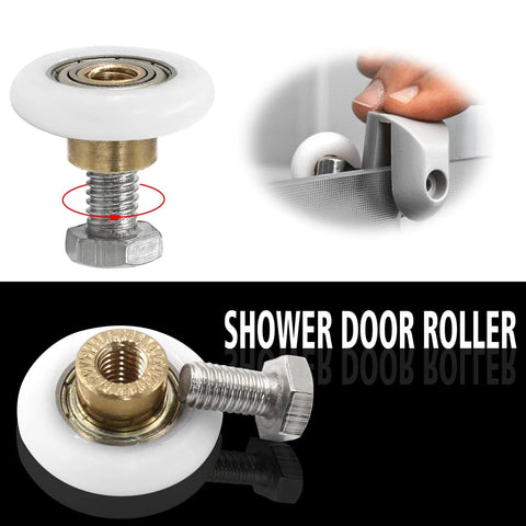 25mm Shower Door Rollers 4PCS Replacement Set for Bathroom Glass Sliding Doors with Smooth Quiet Runners Copper Stainless Steel