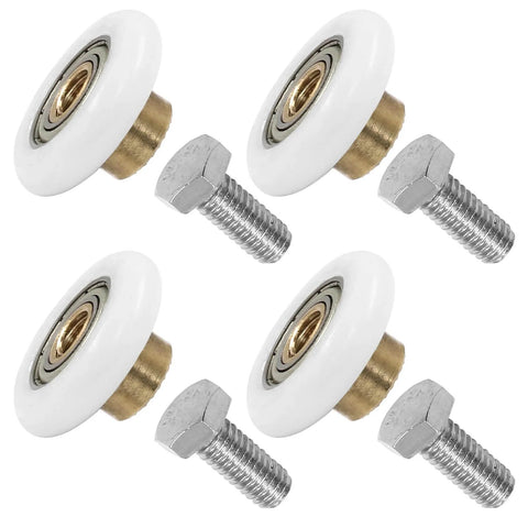 25mm Shower Door Rollers 4PCS Replacement Set for Bathroom Glass Sliding Doors with copper stainless steel and plastic wheels
