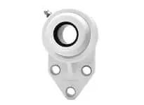 Front view of 25mm stainless steel narrow single-row set-screw ball bearing, white cage, BS standard, sold individually for linear slide units.