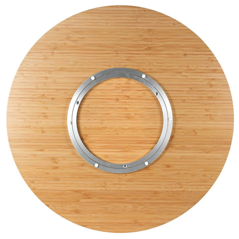 26 Inch Bamboo Large Lazy Susan for Dining Table with Metal Rotating Hardware