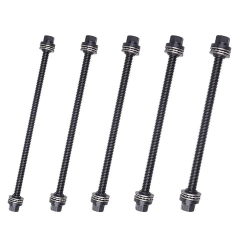 Five spindles from 27 Piece Universal Press And Pull Sleeve Kit For Bearing Removal And Installation Tool Set For Bushings Seals Bearings