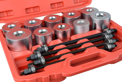 27 Piece Universal Press And Pull Sleeve Kit For Bearing Removal And Installation Tool Set in red carry case