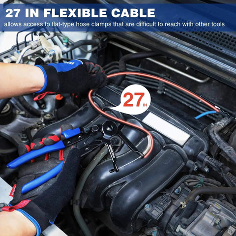 Flexible Hose Clamp Pliers 27 Inch Long Reach Automotive Clamp Removal Tool For Car Coolant Hoses Water Pipes Radiator Hoses