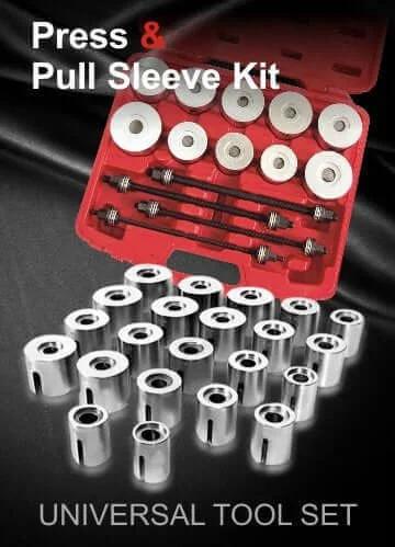 27 Pcs Universal Press & Pull Sleeve Kit Bush Bearing Removal Insertion Tool Set with red case