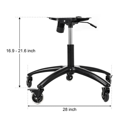 28 Inch Office Chair Base Replacement Part With Metal Base Wide Legs And Bottom Plate Stand Cylinder Two Wheels With Brakes