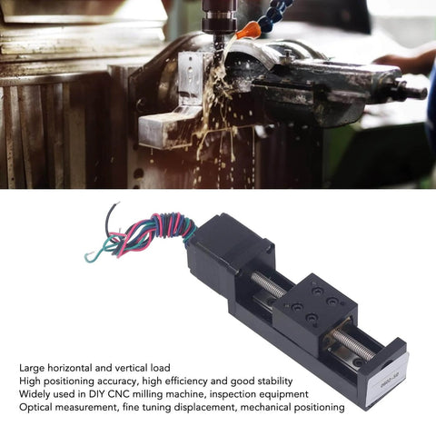 28 Stepper Motor Mini Linear Rail Slide Actuator, 50mm Stroke, X Y Z Stage with T Screw Rod for CNC and optical setups