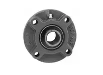 1-1/4 in piloted flange ball bearing unit cast iron housing high temp 450°F (232°C) silicone contact seals set screw locking relubricatable C4 clearance steel insert 1 each front view