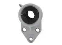 Front view of 30mm Wide 3-Bolt Accu-Loc White Thermoplastic Flange Bracket Single Unit for Linear Slide Units, Mount for Sealed Ball Bearing Applications, Corrosion-Resistant Housing