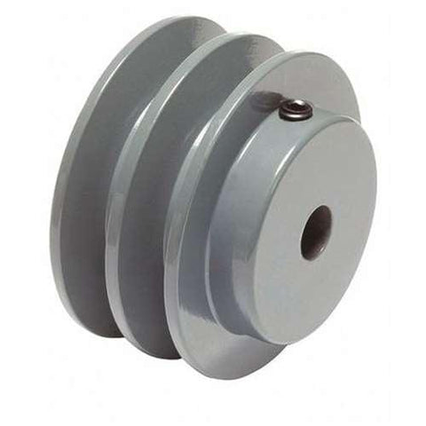 2AK 1/2" Bore Solid Sheave Pulley - 3.4" OD , 2 Grooves Hex set screws for V-belts size 4L, 3L 2AK34-1/2" (OD 3.4"- ID 1/2")