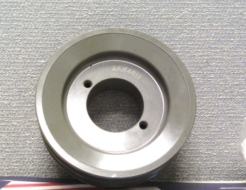 2AK46 H Bushing Solid Sheave Pulley - 4.6" OD Double Groove Pulley 2AK46H for V-belts size 4L, A, AX, 2AK46H (OD 4.6" )