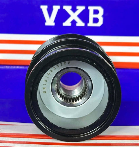 GN1510A352BA alternator clutch pulley bearing, VXB Bearings, black metal pulley with inner spline bore