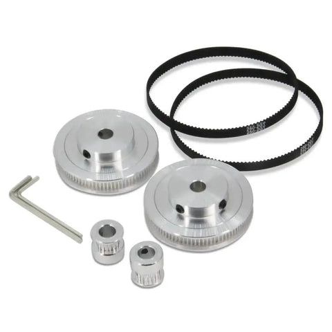 Two Piece 2GT Synchronous Timing Pulley Set 20 To 80 Teeth 8mm Bore Aluminum Belt Pulleys With 250mm Length And 6mm Width