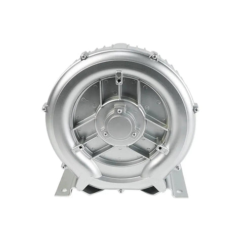 Front view of 2HP Regenerative Blower 110 To 120 Volts High Pressure Industrial Vacuum Pump 1.75 Kilowatts 150 CFM For Air Blowing Sewage Aeration Aquarium Fish Pond Applications Replacement Part 2LG5107AA21