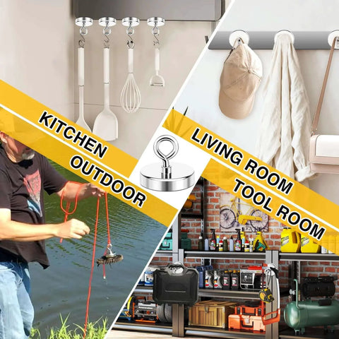 2 Inch Neodymium Fishing Magnet With 350 Lb Pull Heavy Duty Salvage Tool For Metal Pickup used in various locations