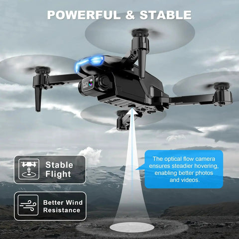 2K HD FPV Drone With Adjustable Angle Camera Real Time Wi Fi FPV Transmission Altitude Hold One Key Takeoff Landing