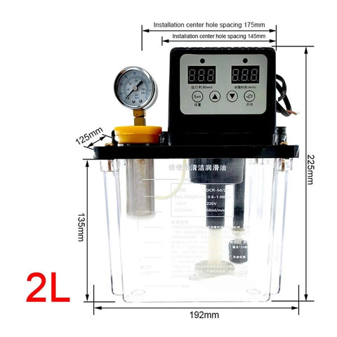 2L Automatic Lubricant Pump For Industrial Machinery 220V AC Electromagnetic Lubrication System front view with digital display