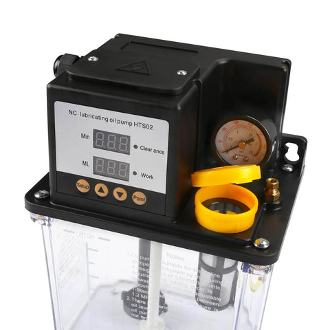 2L Automatic Lubrication Pump For CNC Lathe And Mill 110V Electric Oiler With Digital Timer and Pressure Gauge