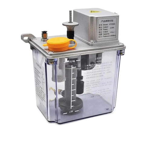 Side view of 2L Electric Intermittent Lubrication Pump For CNC Machine Tools Lathe And Milling Machine Automatic Lubricator Oil Pump 220V