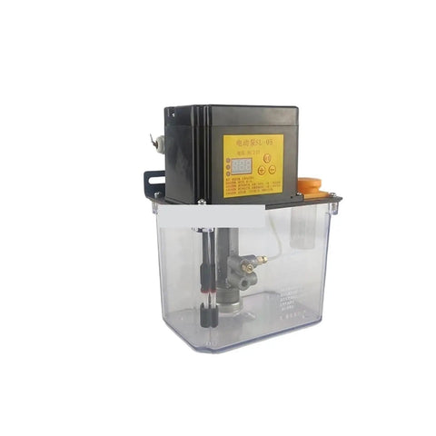Top Notch All In One Lubrication Oil Pump 2L 24V with Display for CNC Central Systems, clear reservoir and digital screen visible