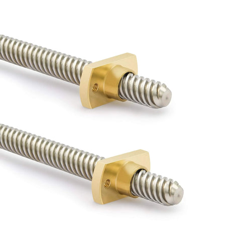 2pc tr8x8 365mm leads screw with t8 brass nut, 3d printer upgrade parts compatible with ender 3 v2 and voxelab, stainless steel