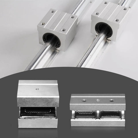 ✝️ 2pcs SBR12 LUU Aluminum Block 20mm Linear Motion Ball Bearing Slide Block Match for SBR12 LUU 20mm Linear Guide Rail for CNC axis