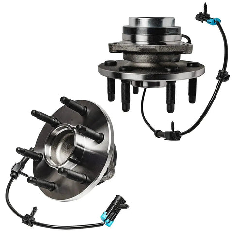 2WD Front Wheel Bearing Hub Assembly 6 Lug With ABS For Silverado 1500 Sierra 1500 Suburban 1500 Tahoe Yukon XL 1500 Cadillac Escalade 2002 to 2006 Avalanche 1500 Express 1500 Express 2500 Silverado 1500 1999 to 2006, two units with ABS sensor wiring.