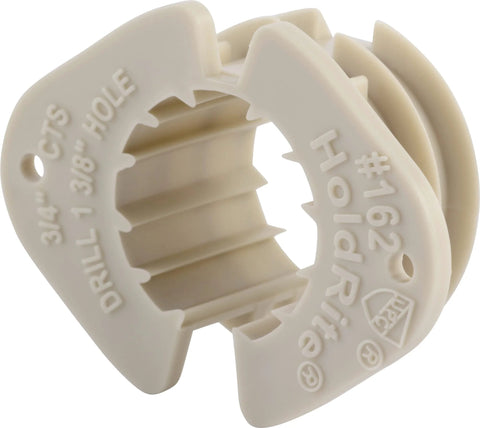 HoldRite 3/4 in thru stud isolation clamp, beige plastic, 10-pack pipe support for PEX copper CPVC