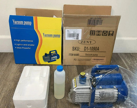 Powerful 3.5 CFM Single Stage Vacuum Pump For HVAC R410A Systems With 1/4 HP Motor Zeny in packaging with accessories