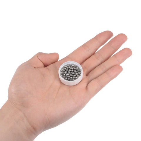 3.5mm Bearing Balls in 304 Stainless Steel G100 Precision Grade, 100 Piece Set held in hand