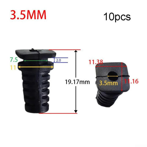 No Fuss 10 Pack Rubber Cable Gland Connectors With Strain Relief Sleeves For Power Tools And Drills, shown with measurements