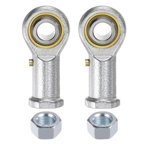 3/8 Inch Female Rod End Bearing With 3/8-24 Right Hand Thread, Self Lubricating Joint, 9 Degree Angular Misalignment, 45 Steel Body And Hardened