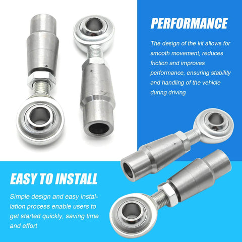 3/8 x 3/8-24 Heim Joint Panhard Bar Kit with rod end kit, tube adapters, and jam nuts for clutch, brake, and suspension systems