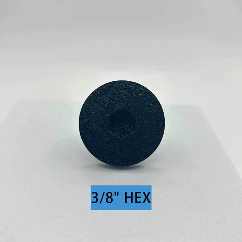 Close-up of a black 3/8 inch hex drive bolt from the 16 Pieces Replacement Bolts For Suncast And Craftsman Storage Sheds